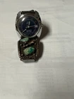 Vintage Timex Dynabeat Time Zone Electric Men’s Watch Coral Turquoise Band As Is