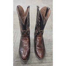 Dan Post Mens Brown Snakeskin Leather Western...