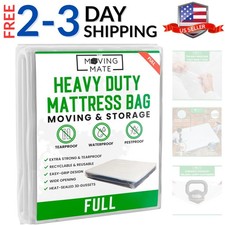 Full Mattress Bag for Moving and Storage - 5 Mil Mattress Cover for Moving an...