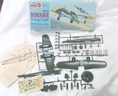 MONOGRAM MODEL PLANE DORNIER DO 17Z FLYING PENCIL WWII BOMBER KIT #6842 USA 1968 - 第 1/9 張圖片