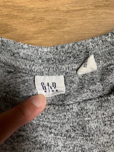Girls Gap Kids Heather Gray/Black/White Long Sleeve Top Shirt Size Medium - Picture 3 of 8