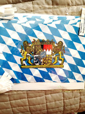 6x9" OKTOBERFEST Bavaria Lion Crest Flag Festive Blue And White Checkered Banner