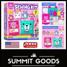 Creative Kids DIY Sewing Kit - 7 Easy Plush Projects with Safe Tools for Ages 5 