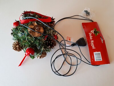 1 Stk Hellum Deko-Kugel 18 cm Durchmesser mit 10 tlg. Minilichterkette für innen