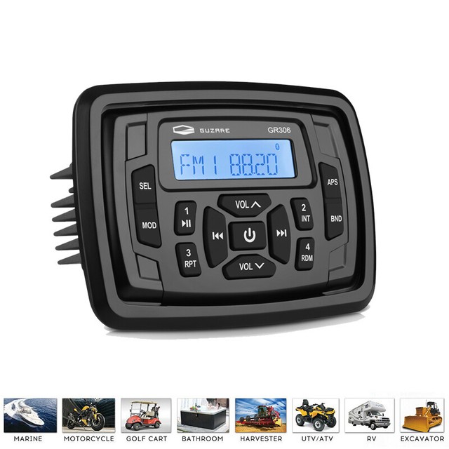 Bluetooth Marine Radio Am FM Waterproof Boat Stereo System Head Unit