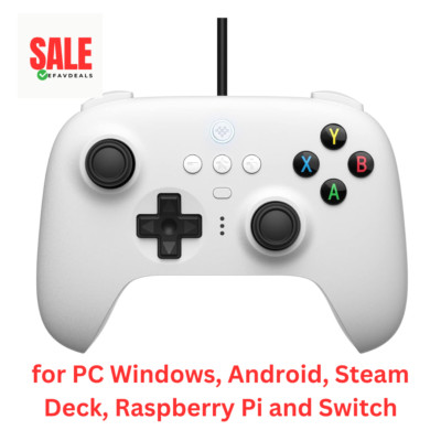 8BitDo Ultimate Wired Controller For Xbox/PC/Android/Apple/Switch - WHITE (New)