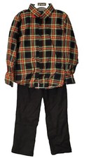 BOYS KENNETH COLE MULTICOLOR BUTTON UP BOW TIE SHIRT/PANTS 2 PIECE SET SIZE 5