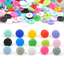 Round Snap Button 20 Sets Plastic Fasteners Press Buttons For Clothes Crafts Kit