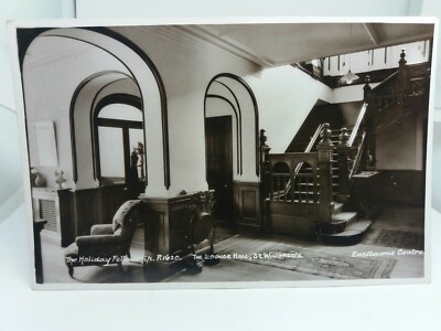 Rppc Postkarte The Holiday Fellowship St Winifreds Lounge Hall Eastbourne Centre