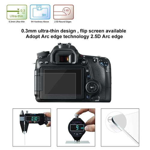 For Canon EOS 650D/70D/700D/750D/760D/80D Tempered Glass Screen Protector Film - Picture 4 of 10