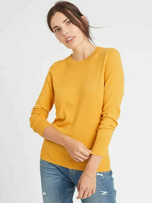 NWT BANANA REPUBLIC Black FOREVER Cotton Rayon Crew Neck Career Sweater XS  Pet | eBay