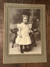 Antique Photograph CDV Girl Dress Studio Cabinet Card