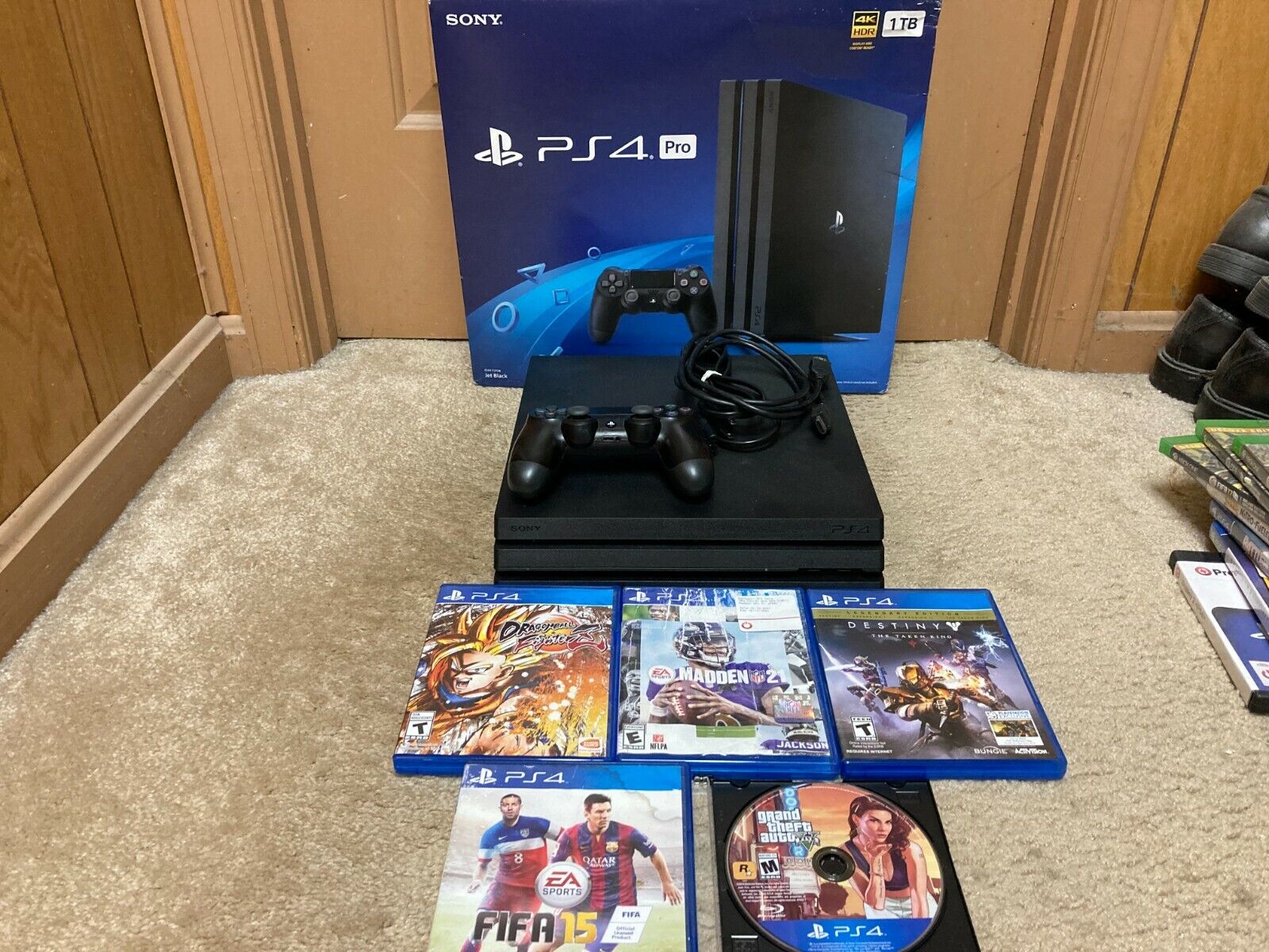 bryst evne Credential Sony PlayStation 4 PS4 Pro 4K 1TB System 5 Games EXCELLENT! GTA Madden DBZ  FIFA | eBay