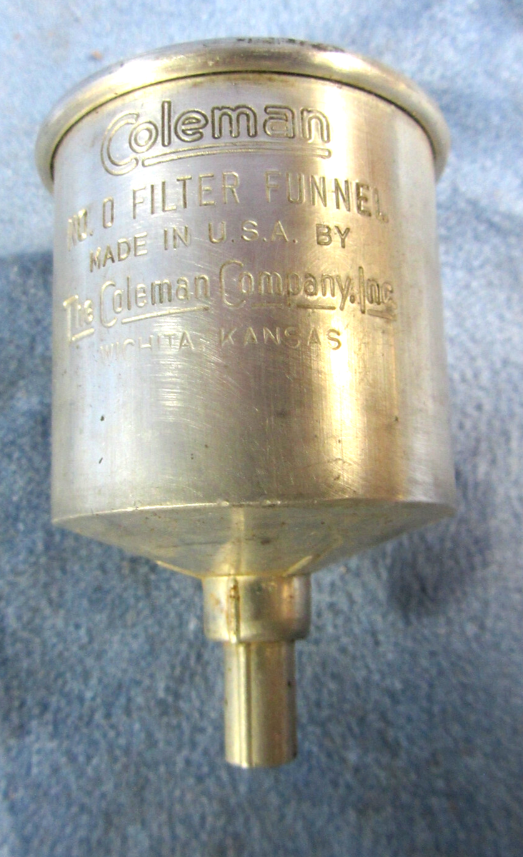 Entonnoir Filtre à Carburant Coleman N°0 – Ancien, Aluminium, Neuf