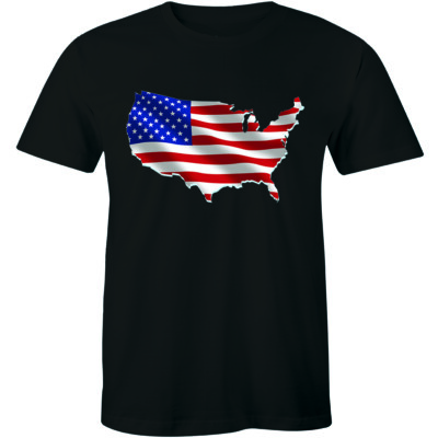 American Flag USA Map Tshirt USA Flag 4th of July independent day Tee Men Shirt