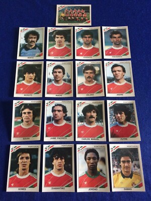 Panini WM Mexico 86 Fußball Sticker CUT OUT komplett Portugal Team