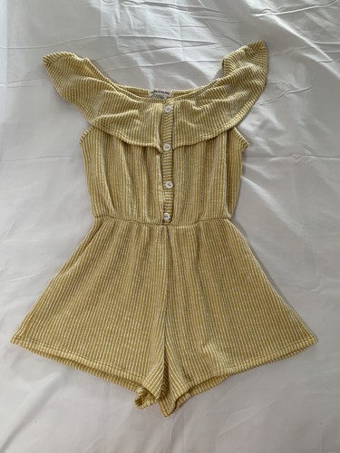 Yellow Ribbed Spring/Summer Romper | eBay
