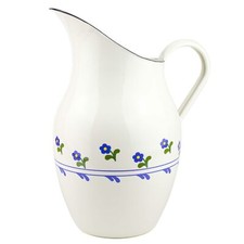 WC-Kanne Emaille Motiv Blume WC-Garnitur Nostalgie Kanne Wasserkanne Wasserkrug