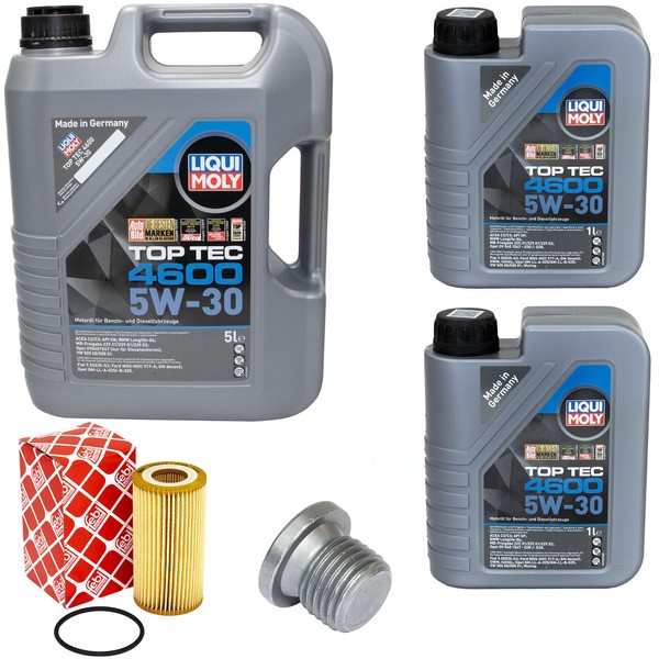 MotoröL Set 5W-30 Liqui Moly 7 Liter + ÖLfilter + Schraube FüR Audi A6 Avant A7-image
