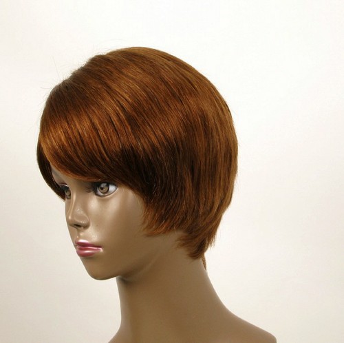 perruque AFRO femme 100% cheveux naturel châtain clair cuivré ref WHIT 01/30 - Picture 2 of 9