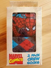 Spider Man Marvel Comics Superhero Mens 2 Pack Crew Socks Sz 10-13 New 2012