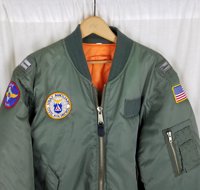 JACKET FLYER'S MAN INTERMEDIATE MA-1【XL】 Flyer's Man Intermediate MA-1 Black Bomber Nylon Jacket Sz