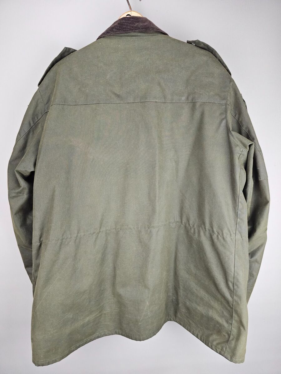 Barbour A550 Cowen Commando Wax Jacket Men Green Olive Large Barbour A550 Cowen Commando Wax Jacket Men Green Olive Large