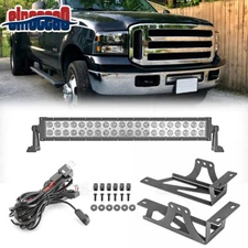 Bumper LED Light Bar Kit For 2005-2006 2007 Ford F250 F350 Super Duty+Mount+Wire