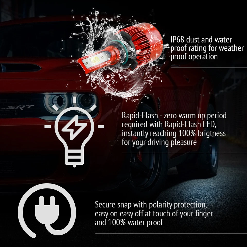 XENTEC LED HID Headlight kit 9006 White for 1994-1999 Mitsubishi 3000GT - Изображение 4 из 4