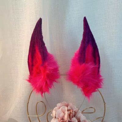 Hand made LOL The Gloomist Vex Ear Beast Wolf Cat Fox Hairpin Halloween Cosplay