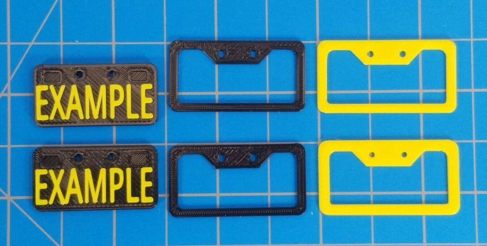 1/10 Scale Custom RC License Plate 2 Matching Plates 6 Piece Set - 8 Characters - Image 2 of 4