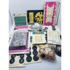 Vintage Lot Carded Buttons Le Chic Allary Grant Stream Italy Japan Sewing Button