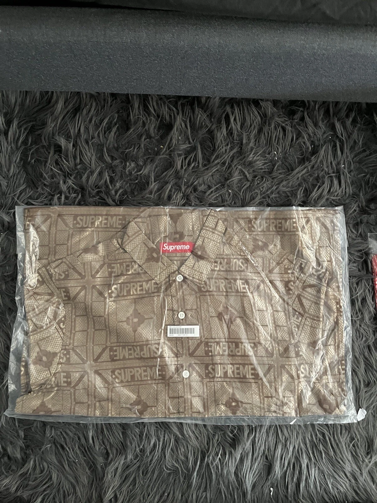 Chemise Supreme Tray Jacquard S/S marron large À LA MAIN !!️ !!️