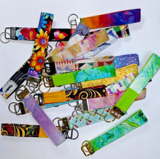 Keychain, Handmade fabric key fobs wristlets, key chain, keys, modern