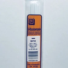 Plastruct 90733 Styrene Rectangle Strip 0.030"x 0.060"x 10" (10)