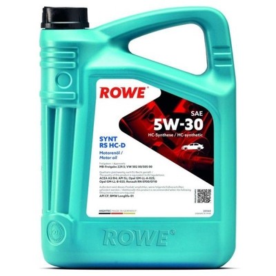 Motoröl Motorenöl ROWE SYNT RS 5W-30 HC-D MB 229.5, VW 502 00/505 00, 5 Liter