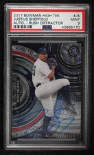 2017 Bowman High Tek Rush Diffractor Justus Sheffield PSA 9 MINT Auto tj0