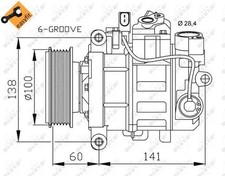 NRF KLIMAKOMPRESSOR passend für AUDI A4 A5 A6 Q5 SEAT EXEO
