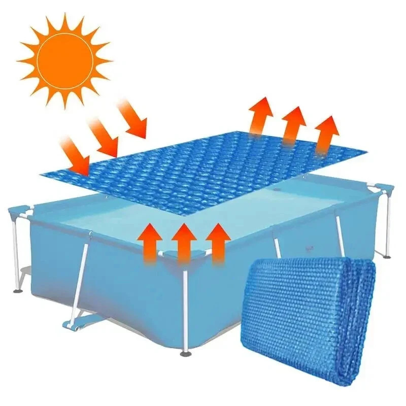 Cubierta de Piscina Rectangular Solar Piscina Cubierta de Bañera Burbuja Manta Accesorios