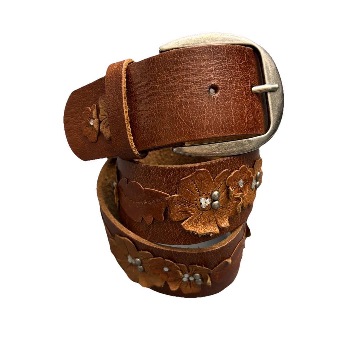 Vintage Hollister Belt Sz 30-32 Western Genuine Leather 3D  display picture 3