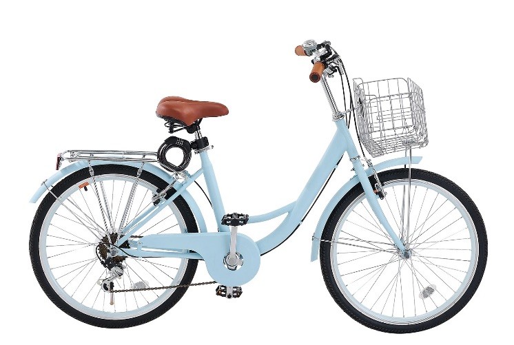 -:   Bike 7-Speed City Bicycle w/Basket for Women Ladies Lig
