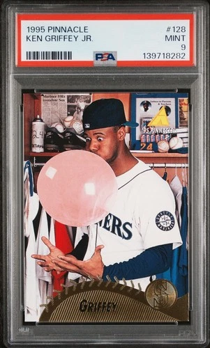 1995 Pinnacle Ken Griffey Jr. #128 Bubble Gum Card PSA 9 MINT