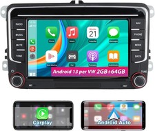 Autoradio Android  2GB+64GB  7" BT GPS RDS per VW Golf 5 6 Plus Polo Passat