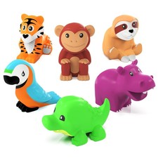 Tub Works Rainforest Mold Free Bath Toys, 6 Pack Sealed, Small, Multi
