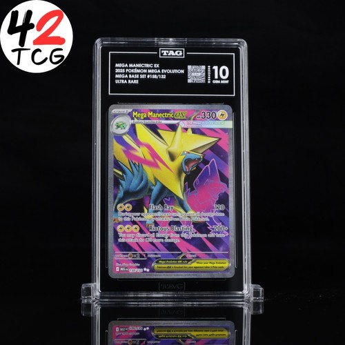TAG Gem Mint 10 Mega Manectric ex 158/132 Pokémon Mega Evolution MEG EN