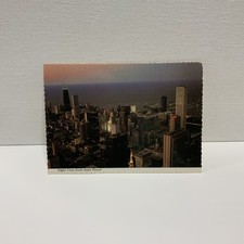 Night View From The Sears Tower In Chicago, Il…. 4 X 6 Postcard