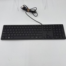 HP Wired Desktop Keyboard 320K Wired Works Slim Design Black Pre Owned