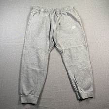 Nike Sweatpants Mens XL Heather Gray Fleece Joggers Embroidered Swoosh Comfort