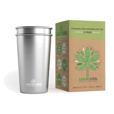 20oz Stainless Steel Cups - Durable Stackable Tumbler Set of 2