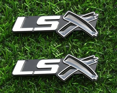 2Pcs LSX Side Rear Lid Boot Trunk 3D Emblem Badge Replacement for Chrome Black